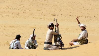 Yemeni pro-government forces pictured during fighting with Houthi rebels on the south frontline of Marib, the last remaining government stronghold in northern Yemen. AFP