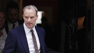 Dominic Raab resigned as Britain's deputy prime minister on Friday amid accusations of aggressive behaviour towards colleagues. PA