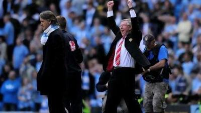 Manchester City and their manager, Roberto Mancini, left, are the club that pose the biggest threat to Manchester United and manager Sir Alex Ferguson, right, winning their 20th Premier League title. And the pair are being drawn into verbal spats as the season nears it end.