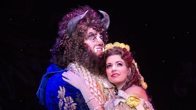 Darick Pead as Beast and Hilary Maiberger as Belle in Disney's Beauty and the Beast. Courtesy Amy Boyle