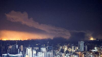 Smoke billows over Beirut's southern suburbs after an Israeli strike on Tuesday. Reuters