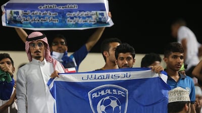 Al Hilal’s supporters are an An ever-energetic, joyous crowd football team cheer during the AFC Champions League qualifying football match between Saudi’s Al-Hilal FC and Iran’s Esteghlal Khouzestan FC at the al-Seeb Sports Complex in Muscat on May 23, 2017. Mohammed Mahjoub / AFP