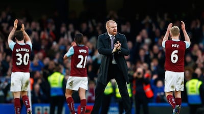 Burnley manager Sean Dyche reacts at the end of his side's 1-1 draw with Chelsea on Saturday in the Premier League. Julian Finney / Getty Images / February 21, 2015