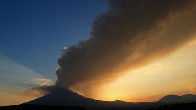 Popocatepetl volcano outside Mexico City spews ash. Around two dozen flights have been cancelled as a result. AFP