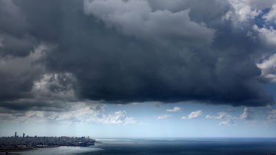 Storm clouds form over the Lebanese capital Beirut. AFP