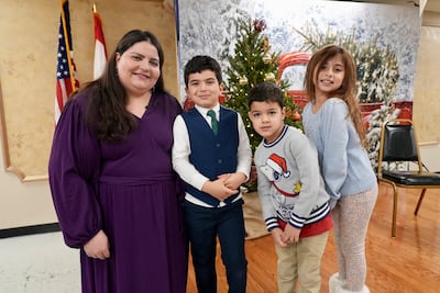 Janine Helou, Raphael Helou, Dani Kallassy and Serena Wanna at the Christmas lunch. Photo: Nilanjana Gupta