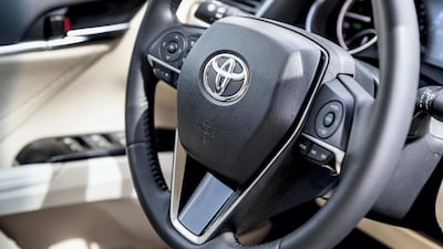 The tachometer needle either sits in 'CHG', 'Eco' or 'PWR'. Antonie Robertson / The National