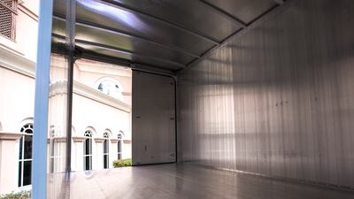 Inside the 8-tonne electric lorry, which can carry a cargo weighing 3.3 tonnes