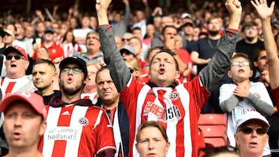 Sheffield United fans sing at Bramall Lane against Southampton. Prince Abdullah bin Mosaad Bin Abdulaziz Al Saud has gained control of the club following an 18-month legal battle. Getty Images