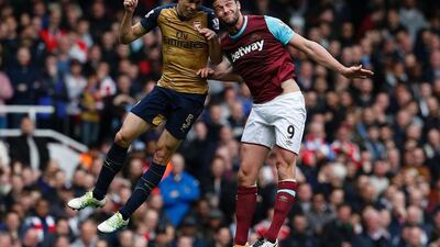 Andy Carroll was unplayable against Arsenal, scoring a hat-trick to earn West Ham a draw. Ian Kington / AFP