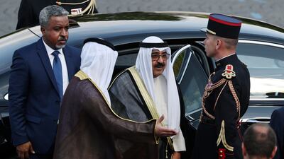Kuwait's Emir Sheikh Mishal arrives to attend the annual Bastille Day military ceremony on Place de la Concorde, Paris. Reuters