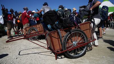 Attendees prepare to leave the World Scout Jamboree. Getty Images
