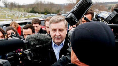 Republican Rick Saccone, centre, lost to Conor Lamb in the Pennsylvania special election. AP Photo / Keith Srakocic