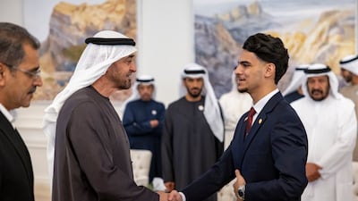 Sheikh Mohamed wished the students well on the next step in their academic journeys. Ryan Carter / UAE Presidential Court