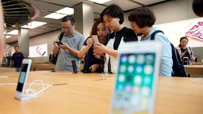 Analysts say Apple fans are holding out for the iPhone X due in November. Aly Song / Reuters
