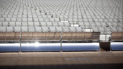 A view of the Shams 1 solar power plant in Abu Dhabi's Western Region, UAE. Shams. Silvia Razgova / The National