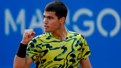 Carlos Alcaraz outclassed Daniel Evans to reach the Barcelona Open final. AP