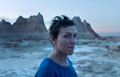 Frances McDormand in a scene from the film 'Nomadland'. Searchlight Pictures