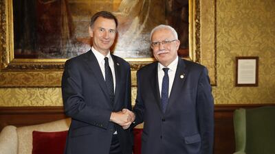 Palestinian Foreign Minister Riyad Al Maliki met Foreign Secretary Jeremy Hunt and other British politicians during his visit to London. Getty Images