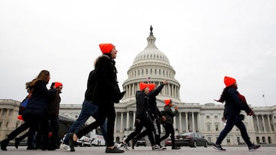 Protesters calling for an immigration bill addressing the so-called Dreamers, young adults who were brought to the United States as children, rally on Capitol Hill in Washington. REUTERS/Joshua Roberts