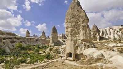 'Fairy chimneys' rise from the ground in Pigeon Valley. Getty Images