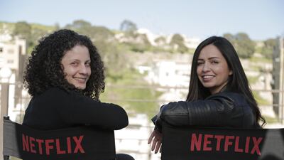 'AlRawabi School for Girls' co-writer Shirin Kamal, left, and writer-director Tima Shomali. Courtesy Netflix