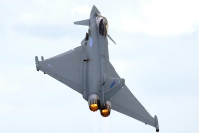 The Typhoons 'will not conduct offensive strikes against the Houthis', the UK government said. AFP