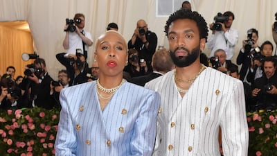 Actress Lena Waithe and fashion designer Kerby Jean-Raymond wore matching looks to the event, fittingly stitched with the lyrics to a Diana Ross song. AFP