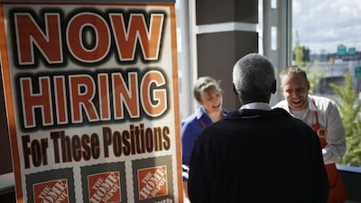 US nonfarm payrolls probably increased by 190,000 jobs last month, according to a Reuters survey of economists. Luke Sharrett / Bloomberg