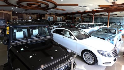 Used cars at the Al Aweer Used Car Market in Dubai. Satish Kumar / The National