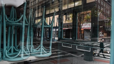 A closed restaurant in the Lower East Side neighbourhood of New York City. All New York non-essential businesses were ordered to close or have their workers work from home during the pandemic. AFP