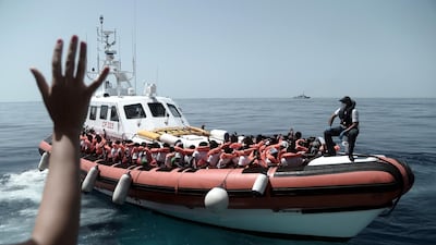 The rescue vessel 'Aquarius', carrying a total of 629 migrants who were rescued off the Libyan coast, was denied access to ports in Italy and Malta in a diplomatic row between the two countries. EPA/KENNY KARPOV / HANDOUT MANDATORY CREDIT HANDOUT EDITORIAL USE ONLY/NO SALES HANDOUT EDITORIAL USE ONLY/NO SALES