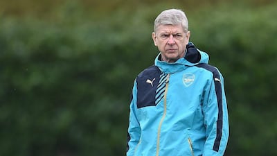 epa05175101 Arsenal manager Arsene Wenger during a training session at Arsenal's training complex at London Colney, north of London, Britain, 22 February 2016. Arsenal play Barcelona in a Champions League Round of 16 soccer match at the Emirates Stadium in London 23 February. EPA/ANDY RAIN
