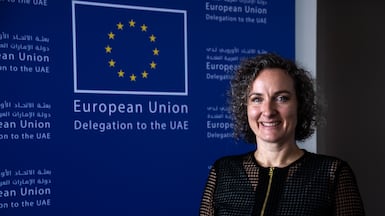 Lucie Berger, EU ambassador to the UAE, at her office in Abu Dhab. Ahmed Ramzan / The National