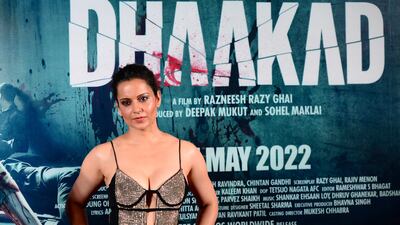 Bollywood actress Kangana Ranaut during the trailer launch of ‘Dhaakad’ in Mumbai. AFP