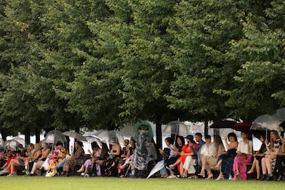 Rain couldn't deter audiences at the Prabal Gurung spring/summer 2024 show. Reuters