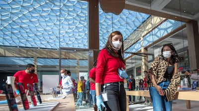 Apple recently relocated and redesigned its store at Abu Dhabi's Yas Mall. Victor Besa / The National
