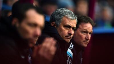 Jose Mourinho, manager of Chelsea looks on during the Barclays Premier League match between Aston Villa and Chelsea at Villa Park on February 7, 2015 in Birmingham, England. Getty Images