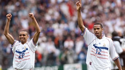 David Trezeguet (L) part of the France squad that lifted the 1998 World Cup, the forward also appeared in the 2006 final, missing his penalty in the shootout. Joined Baniyas in 2011, but stayed only a few months, and two league matches, citing injury as reason for leaving. AFP PHOTO / Pedro UGARTE