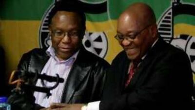 Kgalema Motlanthe, left, becomes South Africa's caretaker leader rather than Jacob Zuma.