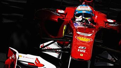 Fernando Alonso, the Ferrari driver, was fastest during practice at the Monte Carlo Circuit yesterday.