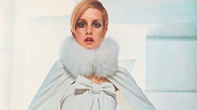 Twiggy wears a Pierre Cardin cocktail dress in 1966. Courtesy Pierre Cardin Museum