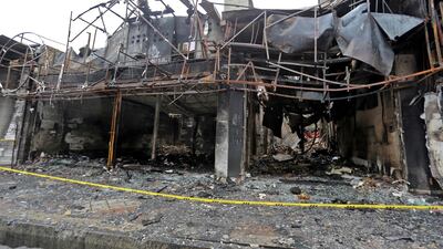Shops destroyed during demonstrations against petrol price hikes in Shahriar, west of Tehran. AFP