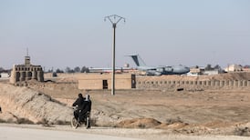 A US-led coalition plane prepares to take off from Shaddadi base in Hasakah, Syria, from which American troops have now withdrawn. Getty Images