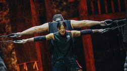 South Korea's Jang Eun-sil, front, and Kim Min-jae in Physical: Asia. Photo: Netflix