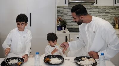 Amer, 35, is a relationship manager in the corporate division of a UAE company. He is also the father of Youssef and Seif, aged 2 and 8 years old. Photo: Alanood Ghazi Mubarak / Swedish Embassy Abu Dhabi