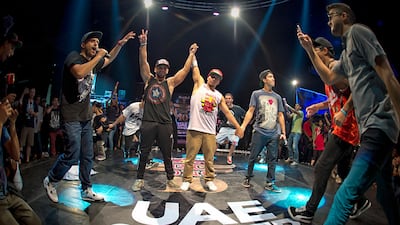 B-Boy Omar is selected as winner of the Red Bull BC One UAE Cypher in Dubai