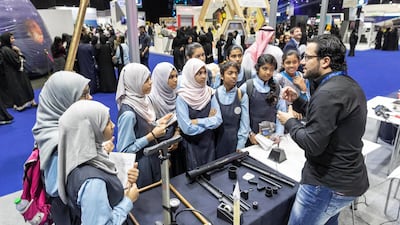 The Sharjah Center for Astronomy and Space Science stand at Think Science 2018 in Dubai, UAE, on April 17, 2018. Antonie Robertson / The National