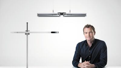 Jake Dyson with his CSYS and Cu-Beam lights. Courtesy Dyson