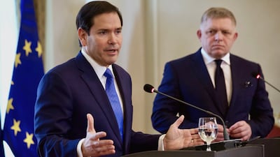 US Secretary of State Marco Rubio with Slovakia's Prime Minister Robert Fico in Bratislava. Getty Images